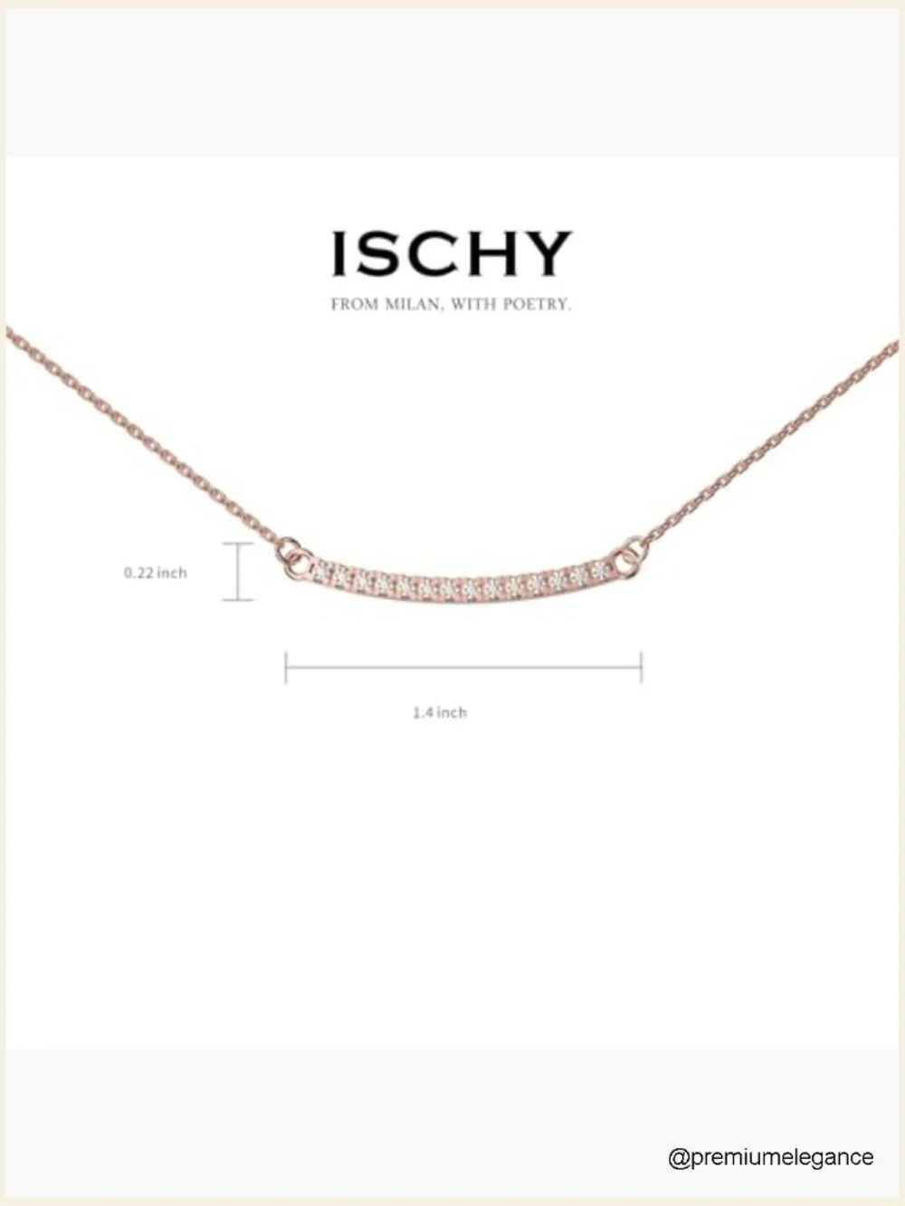Sparkling Zircon Bar Necklace, Minimalist Pendant, Dainty Rose Gold Tone Chain,